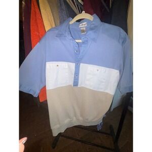 Norm Thompson Escape From The Ordinary Colorblock Short Sleeve Polo Shirt XLG